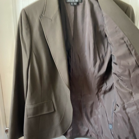 Lafayette 148 New York Brown Wool Blazer Sz 10 - Picture 4 of 7